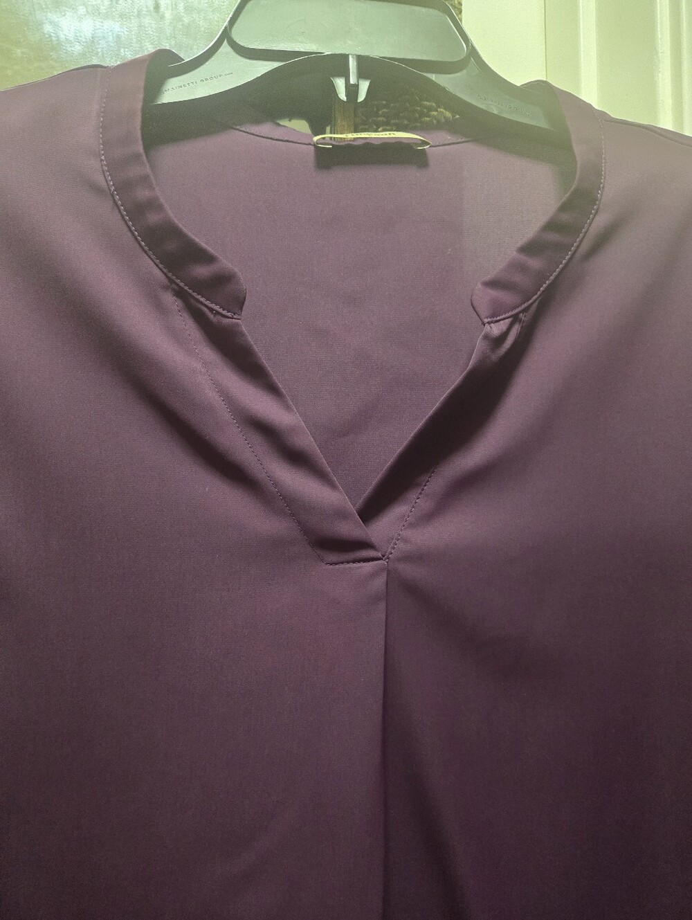 Women's Plum V-Neck Long Sleeve Blouse - Picture 3 of 5